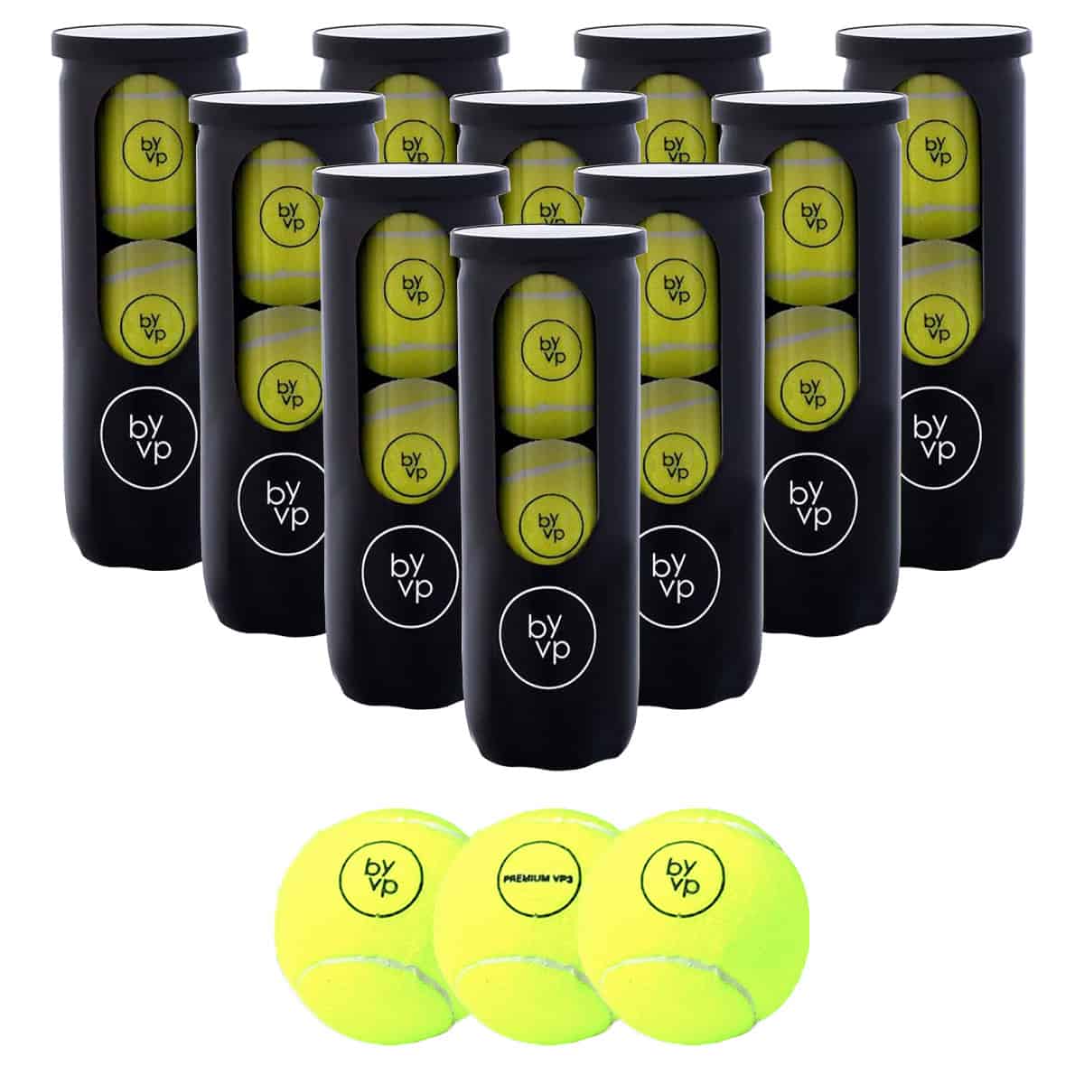 By-VP Padel Ballen - VP3 Premium - 30 Stuks - 10 Blikken - Padelballen - VP3 - 30 Stuks
