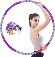 Hoelahoep - Fitness - hoelahoep met gewicht - verstelbaar 1.2kg tot 3.2kg - hula hoop fitness - paars/grijs - Cadeau - Grijs, PaarsPaars-Grijs