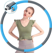 Hoelahoep - Fitness - hoelahoep met gewicht - verstelbaar 1.2kg tot 3.2kg - hula hoop fitness - grijs/blauw - Cadeau - Blauw-GrijsGrijs | Blauw