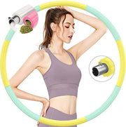 Hoelahoep - Fitness - hoelahoep met gewicht - verstelbaar 1.2kg tot 3.2kg - hula hoop fitness - geel/mint - Cadeau - Geel | MintGeel, Groen