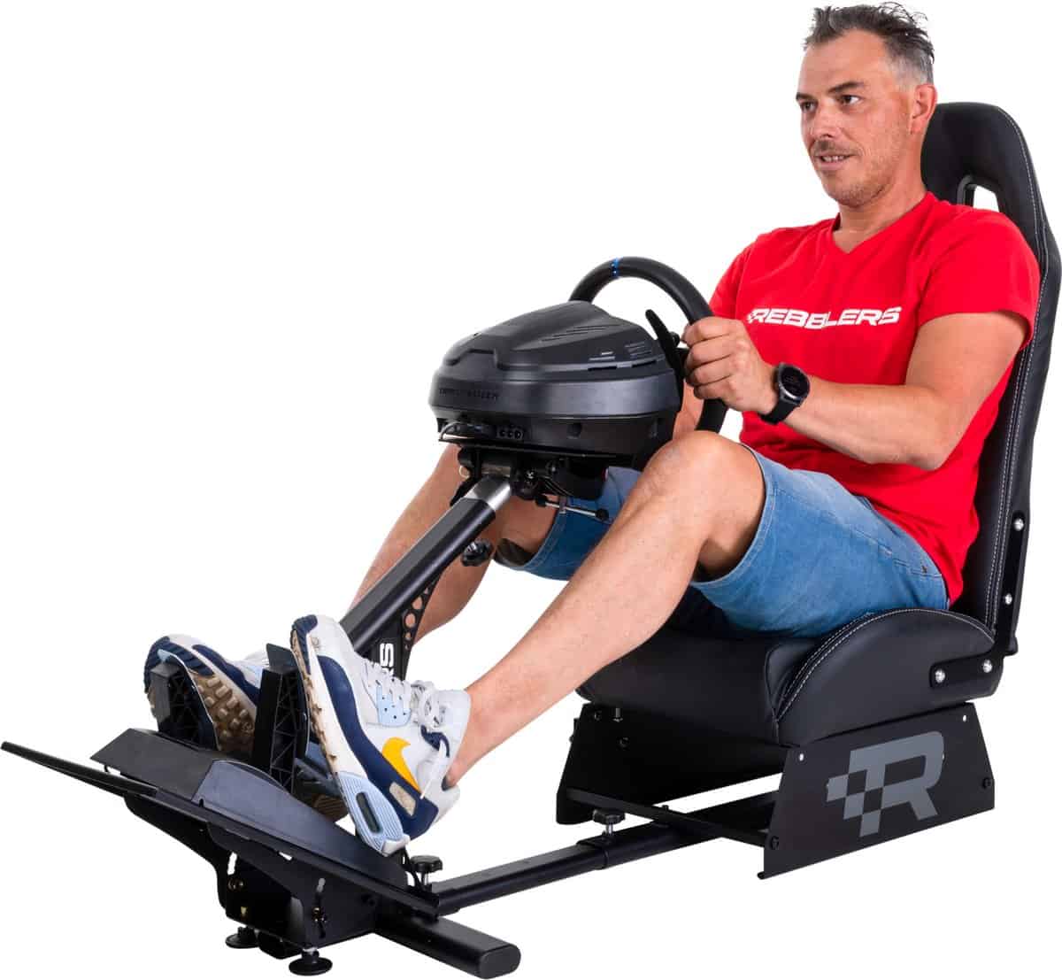 Rebblers GT Premium - F1/Rally/Racestoel - Leger Grijs - Universele Race Simulator - Geschikt voor racestuur - Gaming stoel