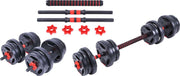Halterset &amp;amp Dumbbell Set 2 in 1 - Verstelbare Halterset - 20 kg - Zwart, Rood