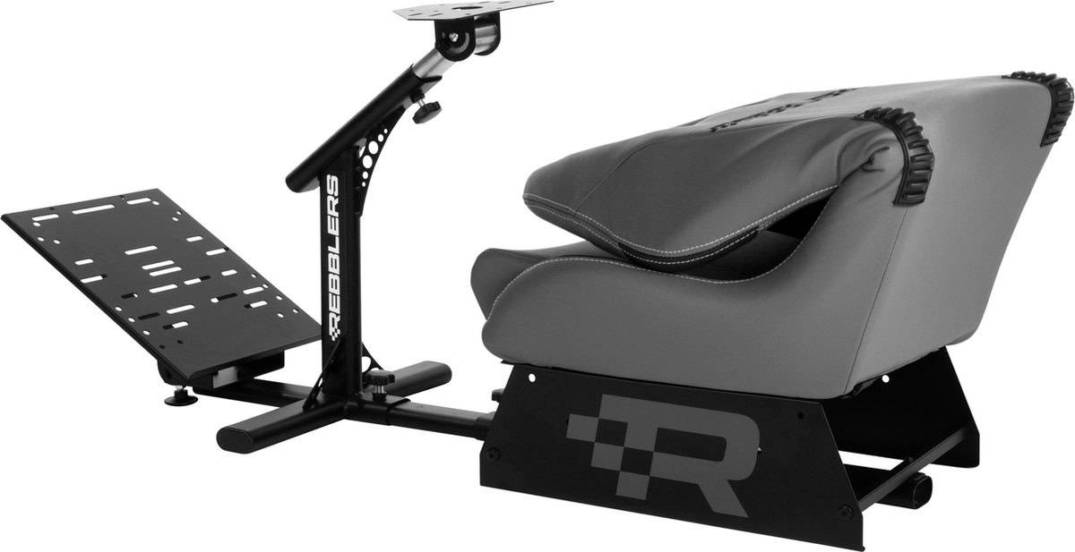 Rebblers GT Premium - F1/Rally/Racestoel - Leger Grijs - Universele Race Simulator - Geschikt voor racestuur - Gaming stoel -