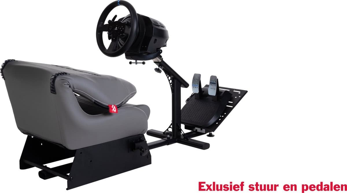 Rebblers GT Premium - F1/Rally/Racestoel - Leger Grijs - Universele Race Simulator - Geschikt voor racestuur - Gaming stoel -