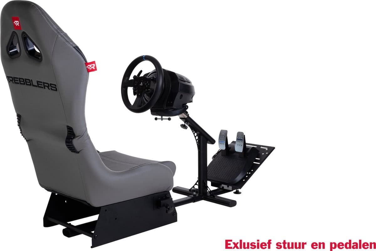 Rebblers GT Premium - F1/Rally/Racestoel - Leger Grijs - Universele Race Simulator - Geschikt voor racestuur - Gaming stoel -