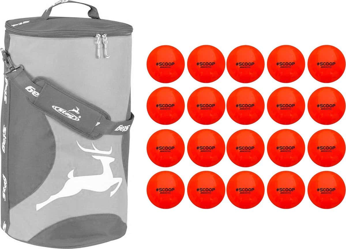 Stag Hockey Ballentas voor 36 ballen - Zwart/Grijs - Inclusief Scoop 20 Hockeyballen - Hockeybal - Oranje - One size