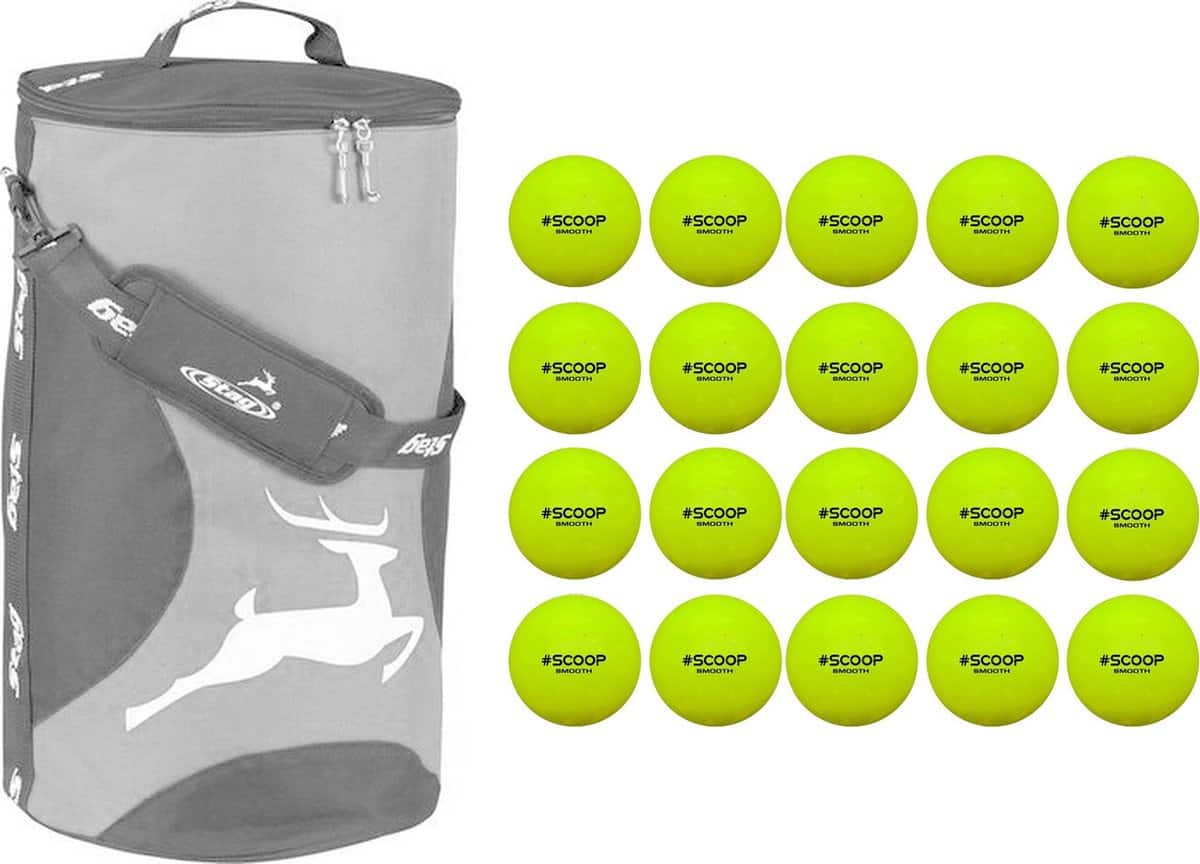 Stag Hockey Ballentas voor 36 ballen - Zwart/Grijs - Inclusief Scoop 20 Hockeyballen - Hockeybal - Geel - One size