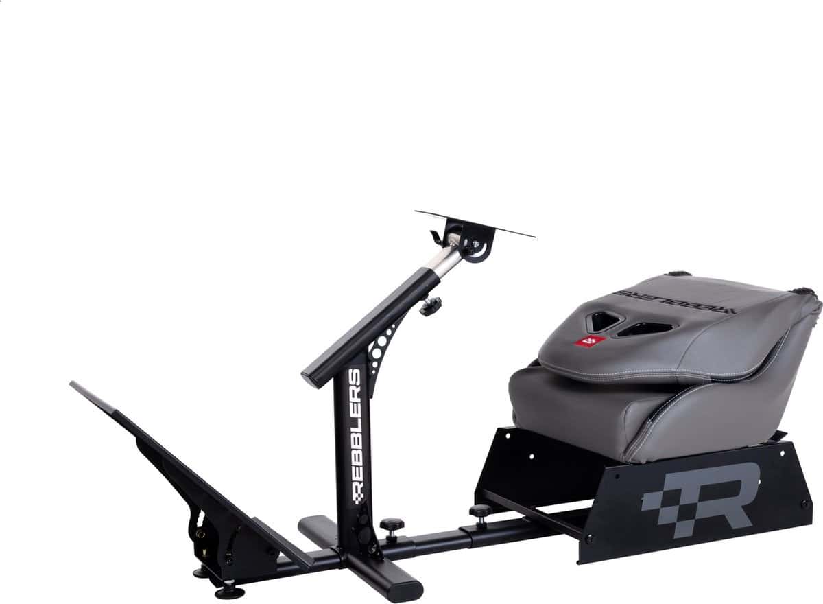 Rebblers GT Premium - F1/Rally/Racestoel - Leger Grijs - Universele Race Simulator - Geschikt voor racestuur - Gaming stoel -