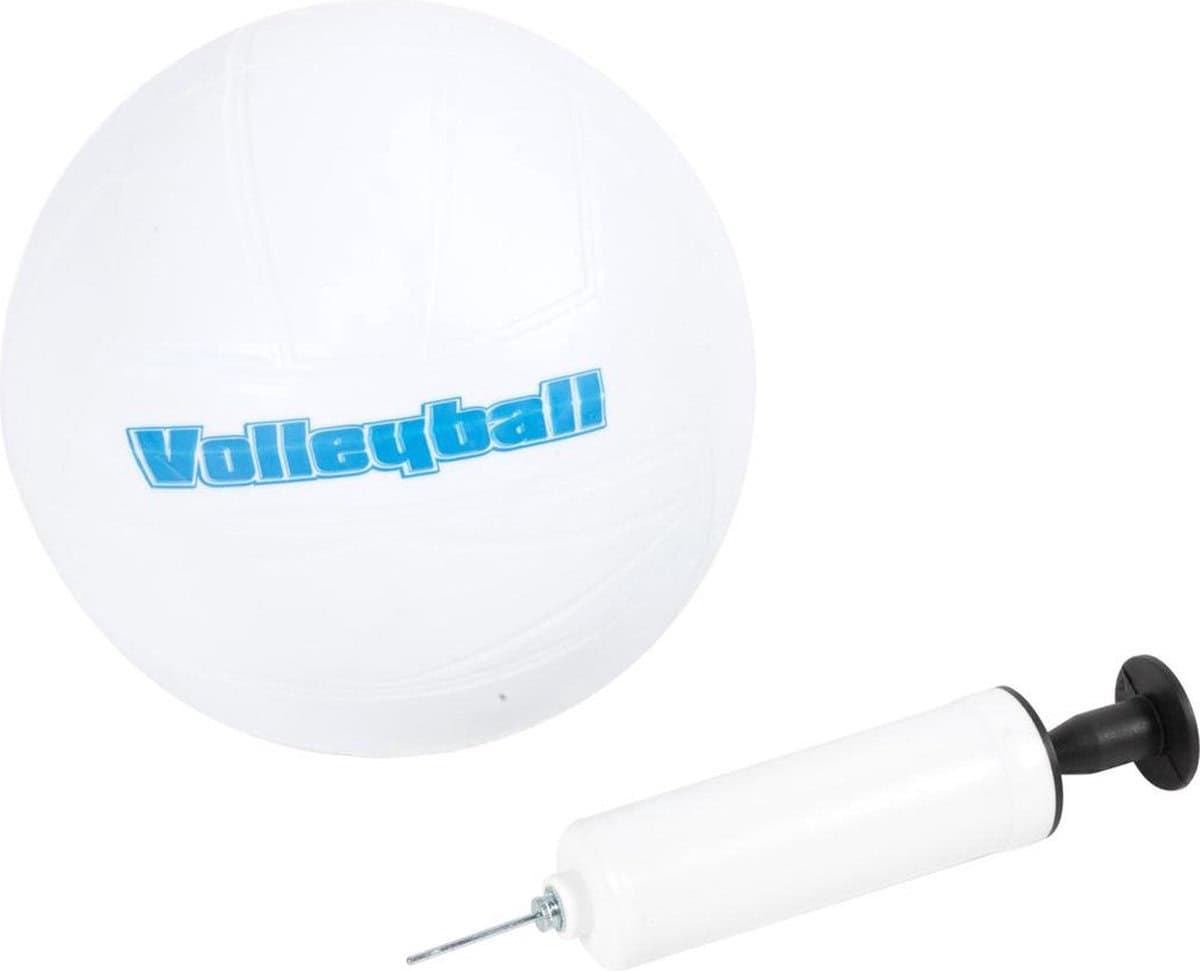 XQMax Volleybal- en Badmintonset - met Verstelbaar Net, 4 Rackets, 2 Shuttles, Bal en Ballenpomp - Draagtas - 600 x 168 cm - wit - zwart - blauw