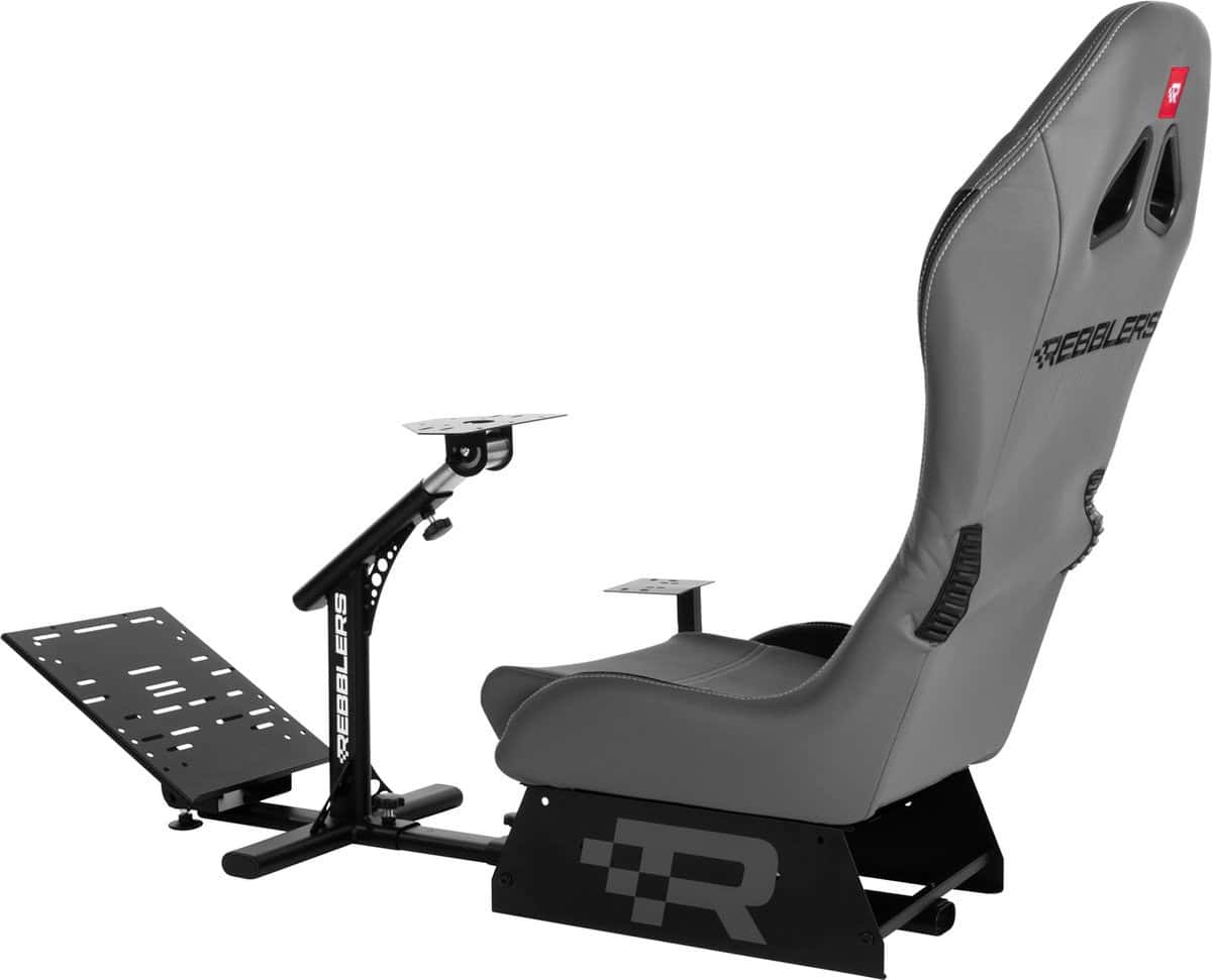 Rebblers GT Premium - F1/Rally/Racestoel - Leger Grijs - Universele Race Simulator - Geschikt voor racestuur - Gaming stoel -