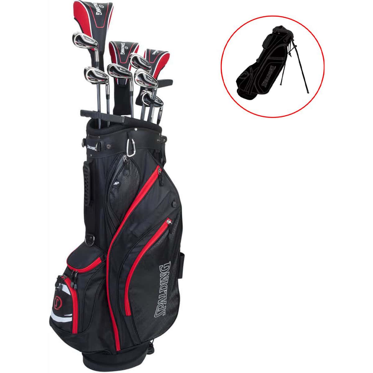Spalding Tour Complete 14-Delige Heren Golfset (steel shaft) - Zwart Zilver
