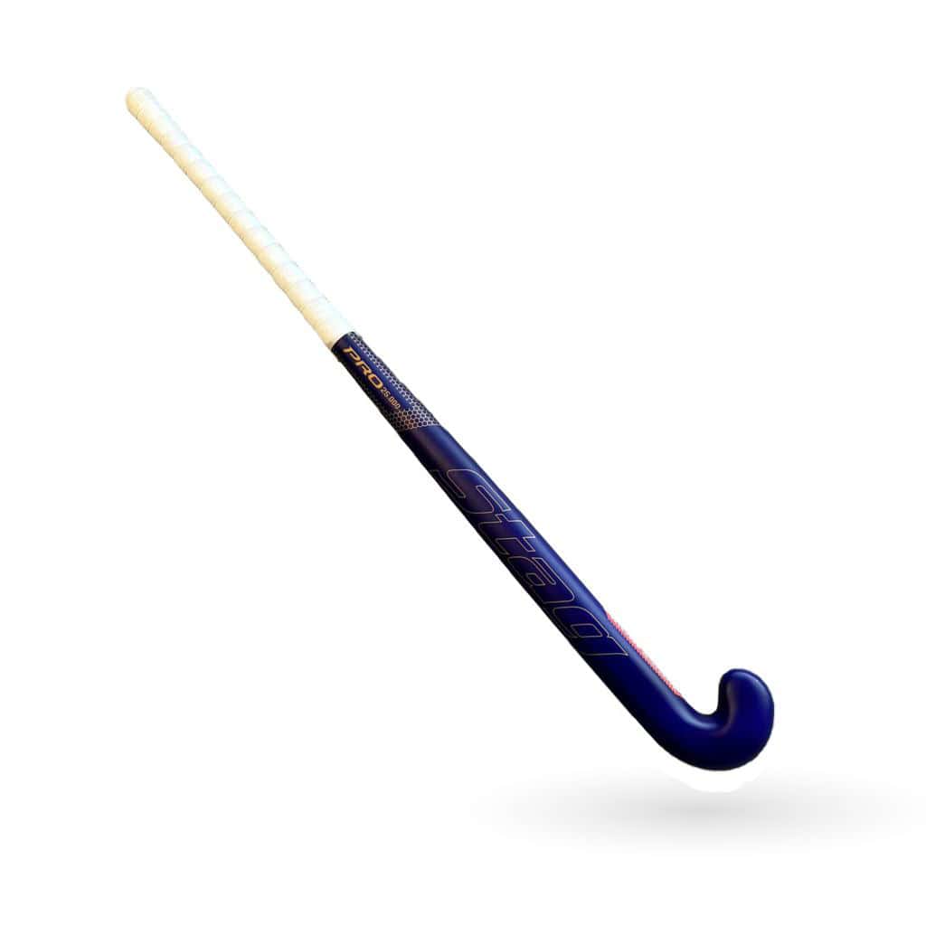 Stag Pro 25.000 Hockeystick - M-Bow - 100% Carbon - Senior - Royal/Goud -