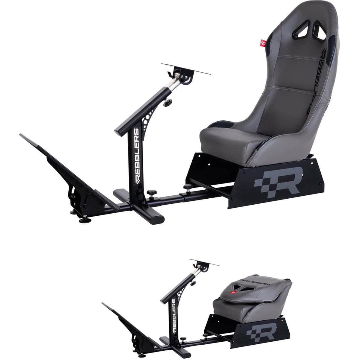 Rebblers GT Premium - F1/Rally/Racestoel - Leger Grijs - Universele Race Simulator - Geschikt voor racestuur - Gaming stoel -
