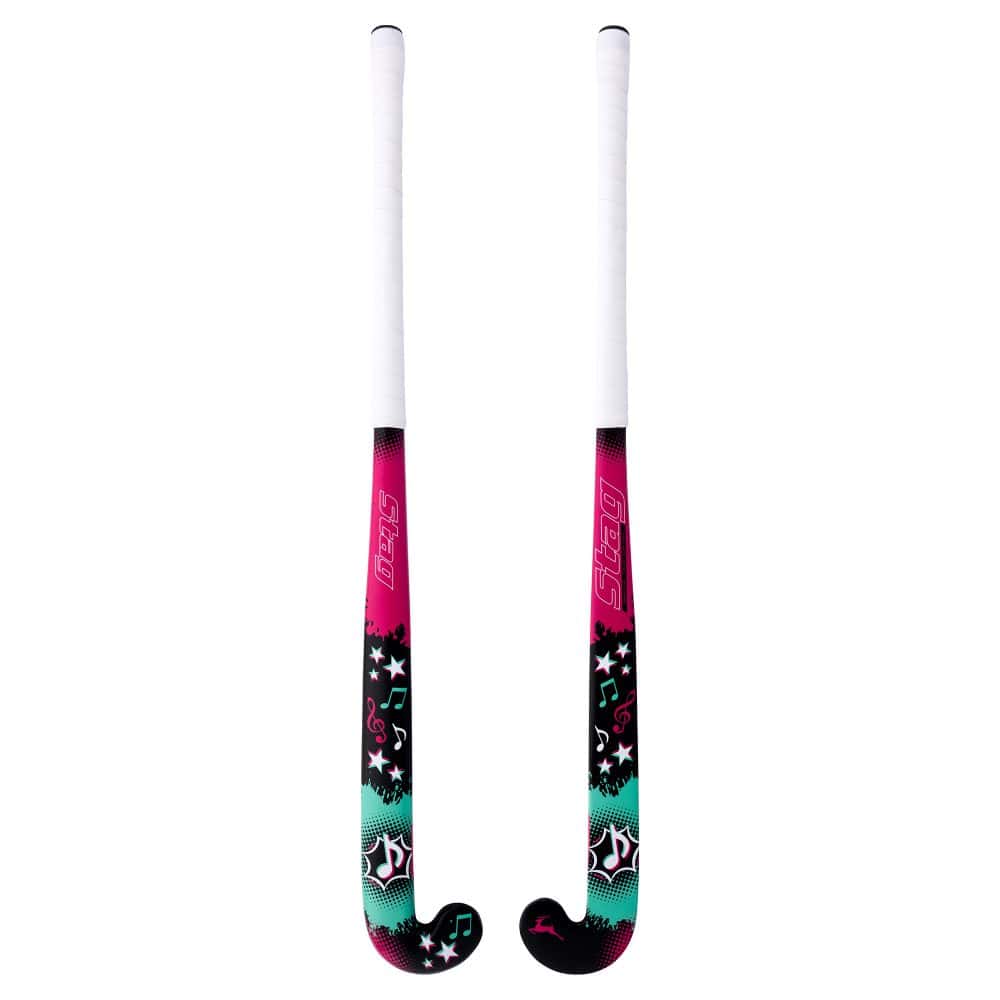 Stag Sambar Sing - Jr-Bow - Hockeystick Junior - Zwart, Blauw, Roze 32 Inch