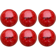Scoop Astro Hockeybal - Standard - Red Glitter - Set van 6 - Rood - Hockeyballen