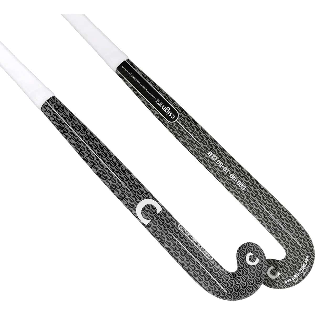 Csign Sports Hockeystick Senior - 40% Carbon / 10% Twaron / 50% Fiberglass - Low Bow 24 mm - Army | WitGroen, Wit 36.5 Inch