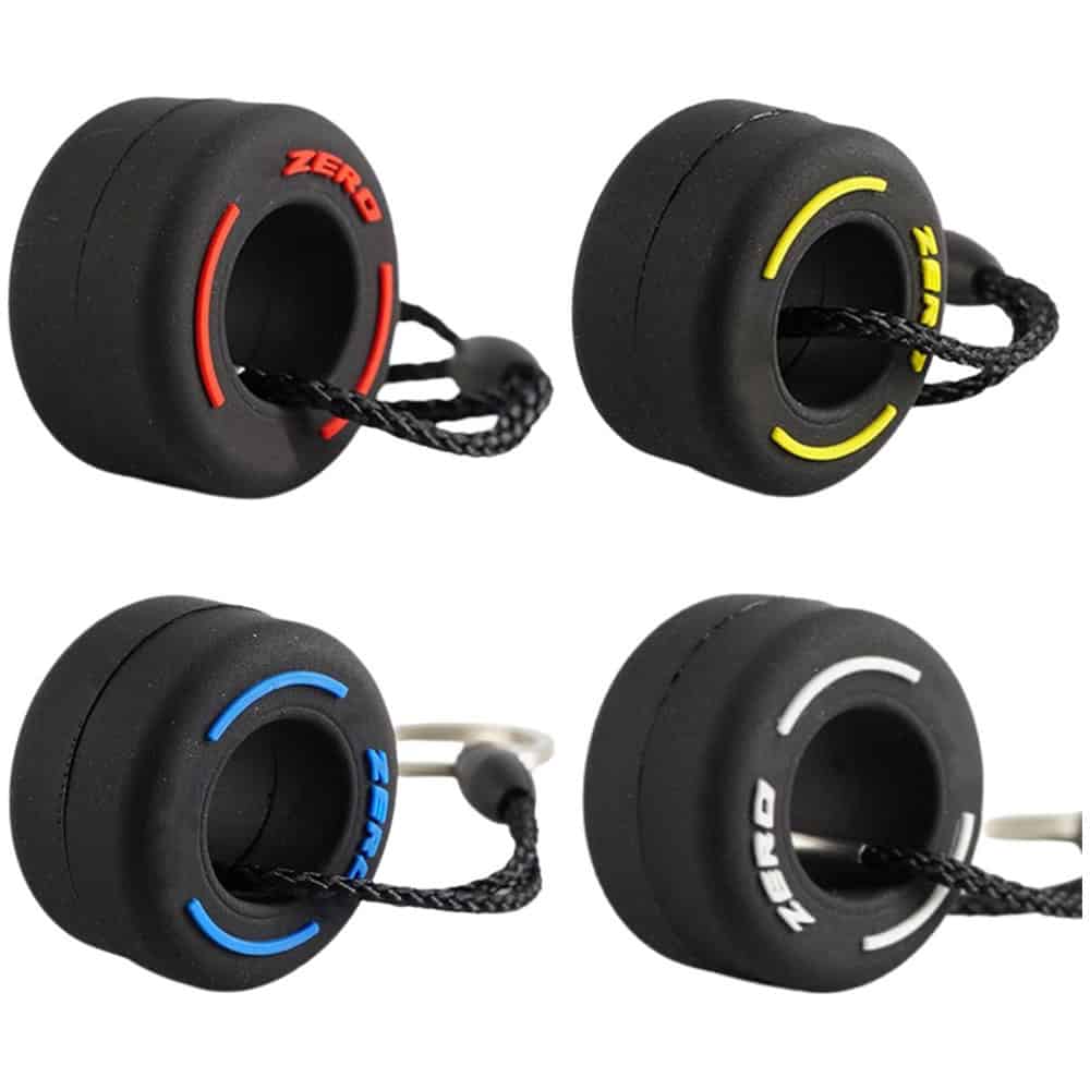 Formule Sleutelhanger Set - Rood, Geel, Blauw, Wit