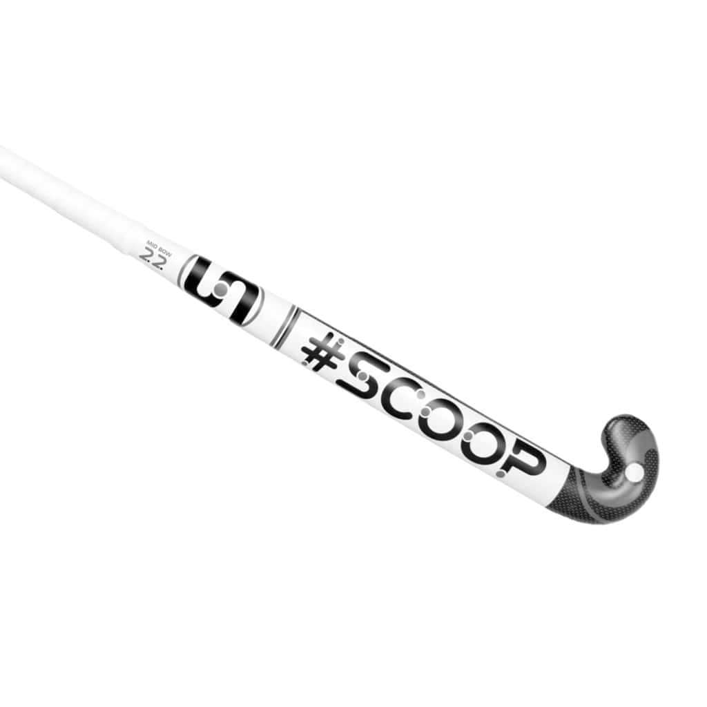 Scoop #53 Hockeystick - M-Bow - 80% Carbon - Senior - Zwart/wit 36,5 inch