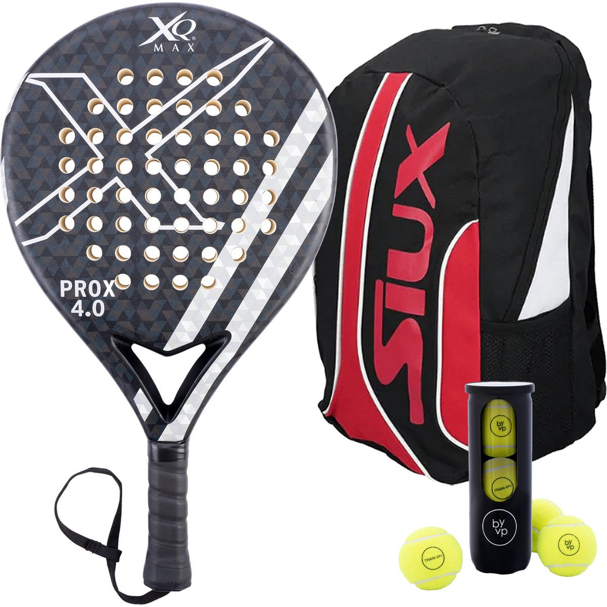 XQMax Padel Racket ProX 4.0 - met Padel Tas en 3 Padel Ballen