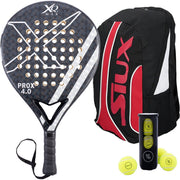 XQMax Padel Racket ProX 4.0 - met Padel Tas en 3 Padel Ballen
