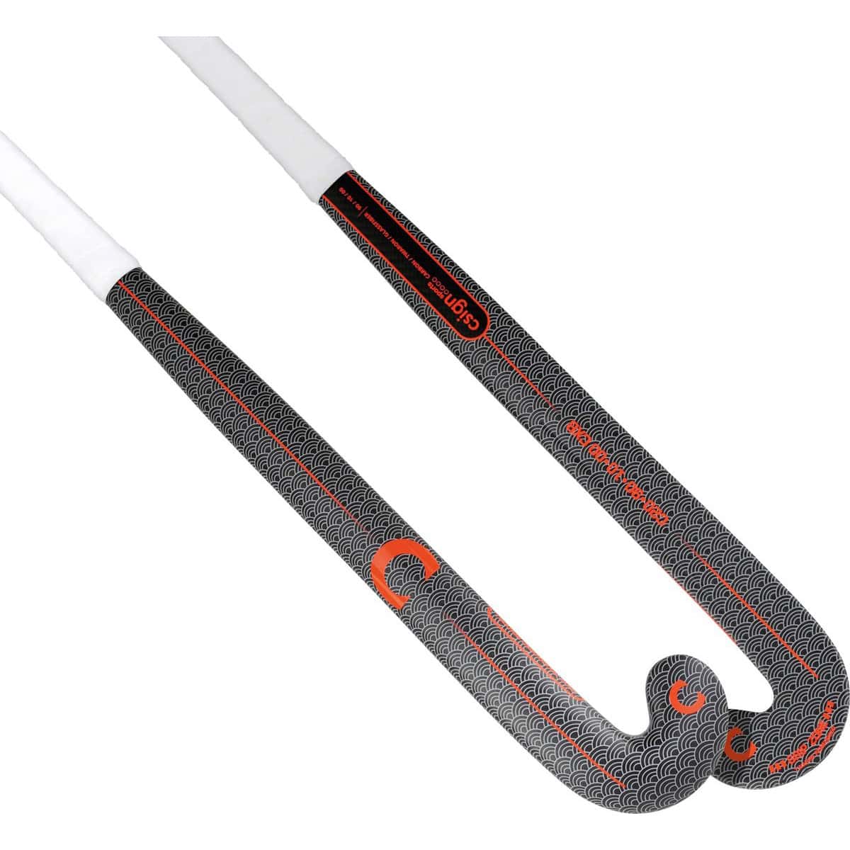 Csign Sports Hockeystick Senior - 20% Carbon / 10% Twaron / 70% Fiberglass - Mid Bow 22 mm - Grijs, Oranje
