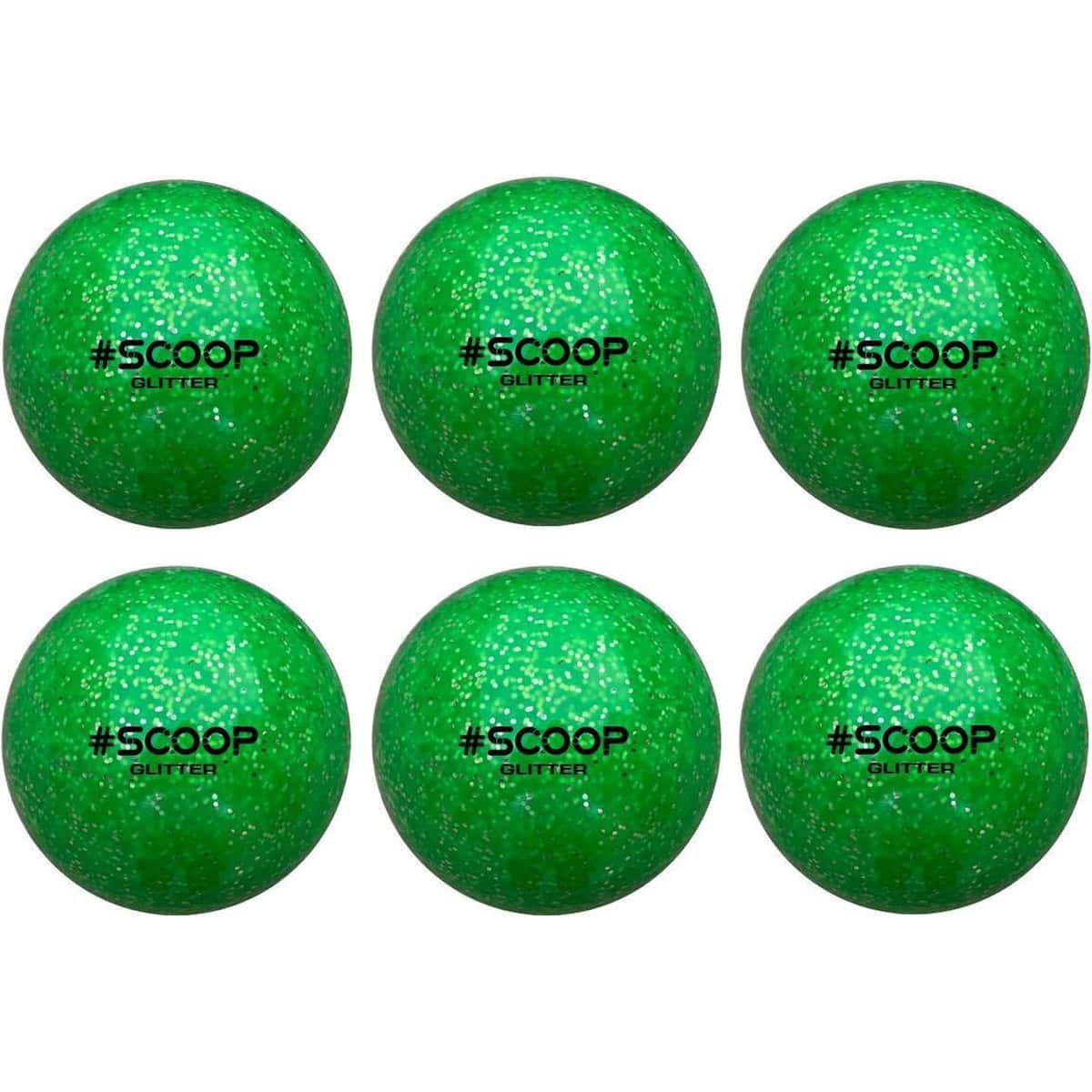 Scoop Astro Hockeybal - Standard - Green Glitter - set van 6 - Groen - Hockeyballen