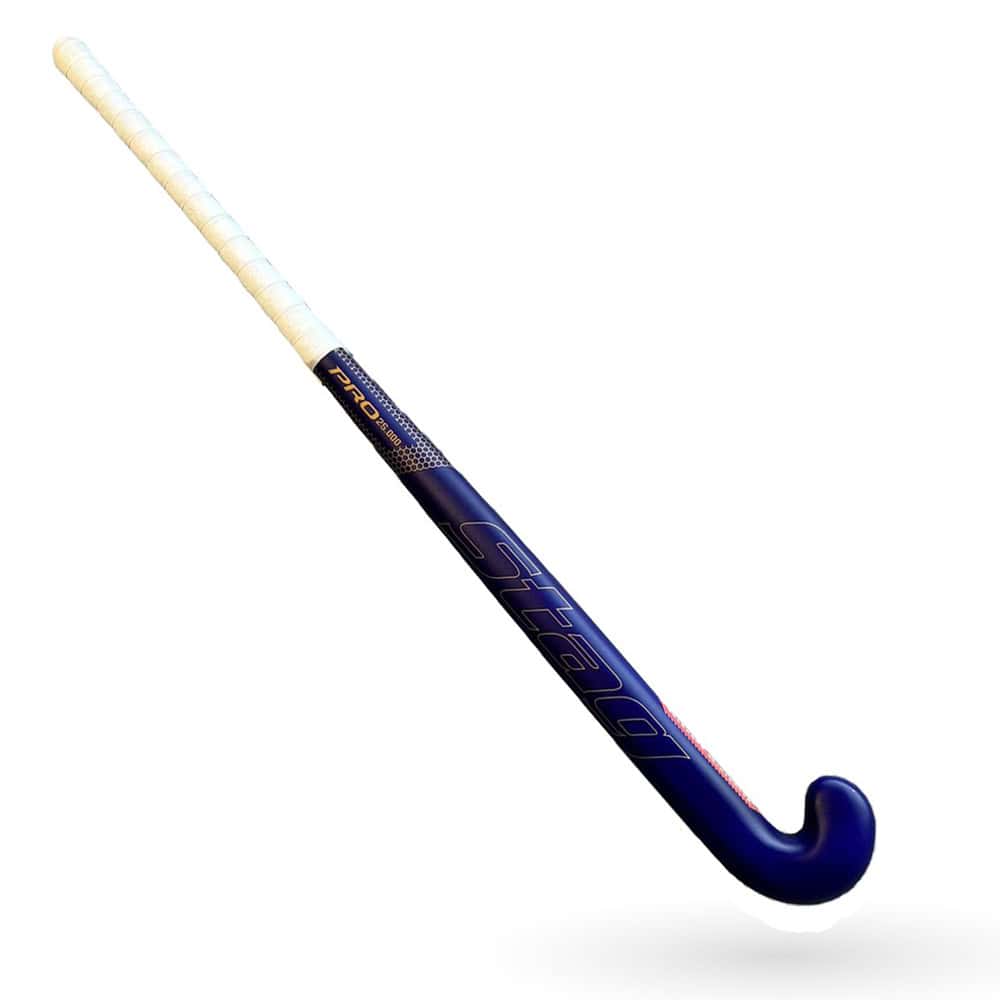 Stag Pro Range 25.000 Hockeystick - M-Bow - 100% Carbon - Senior - Goud - 36,5 Inch - zwart | goud 36.5 Inch