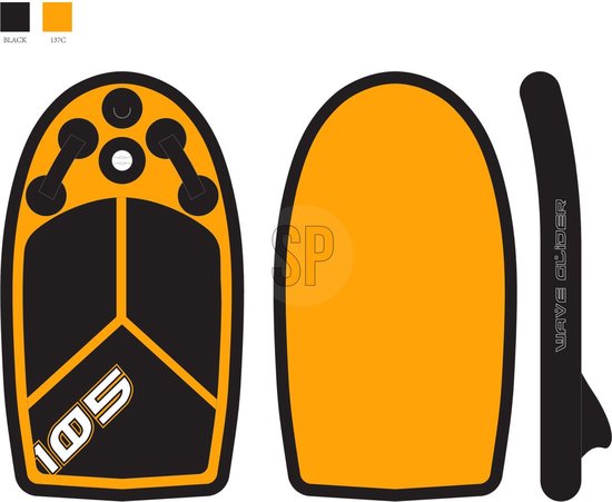 XQMax Bodyboard - Red Edition - Opblaasbaar - Orange and Black