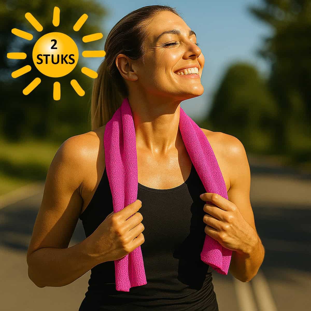 Sorprese Koelhanddoek - 2 Stuks - Roze