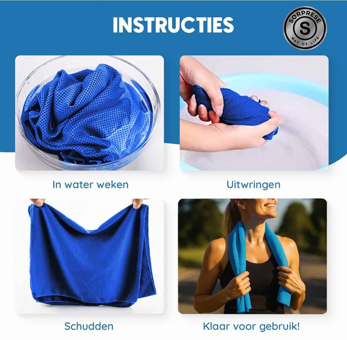Sorprese Koelhanddoek - 2 Stuks - Grijs