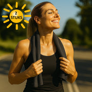 Sorprese Koelhanddoek - 2 Stuks - Antraciet
