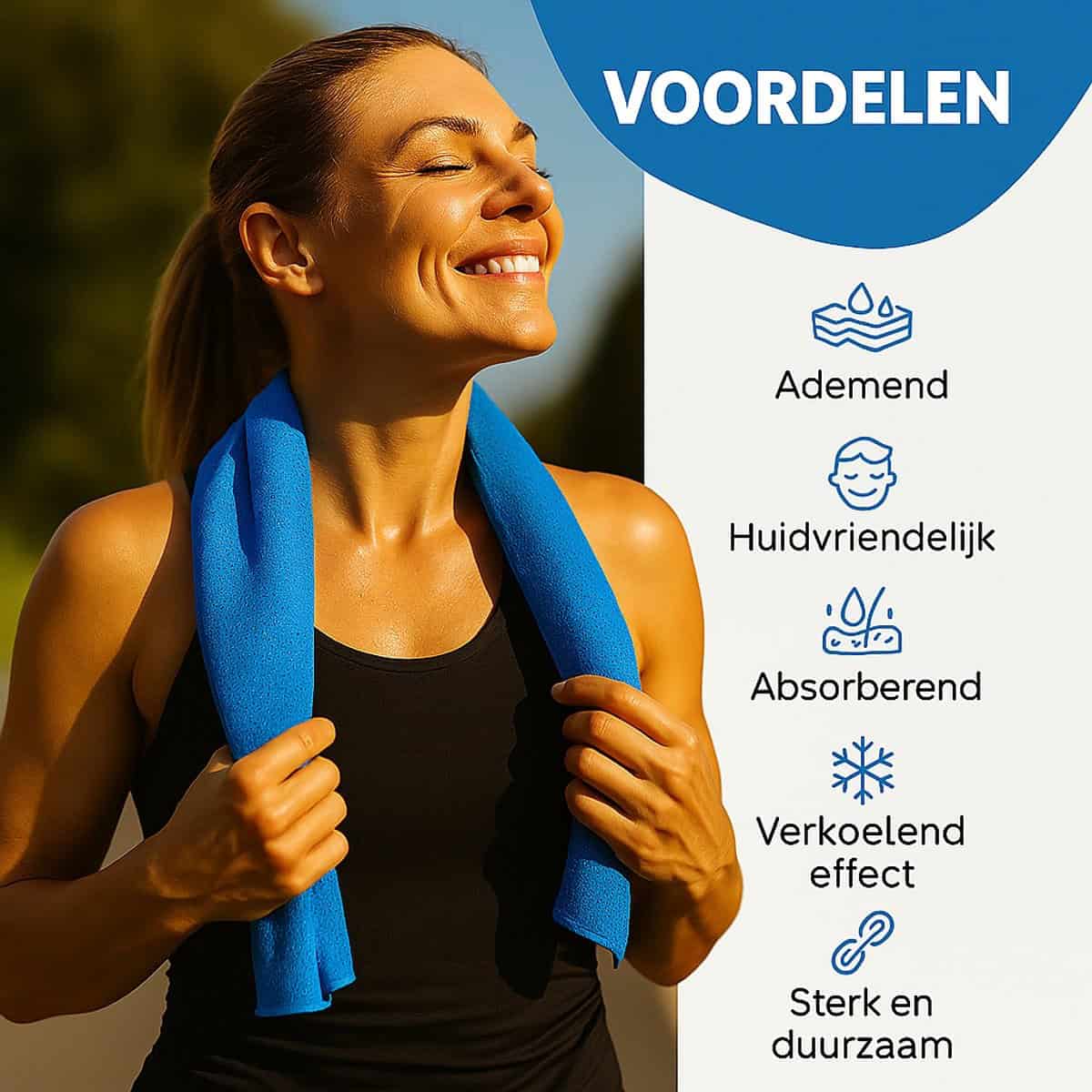 Sorprese Koelhanddoek - 2 Stuks - Lichtblauw