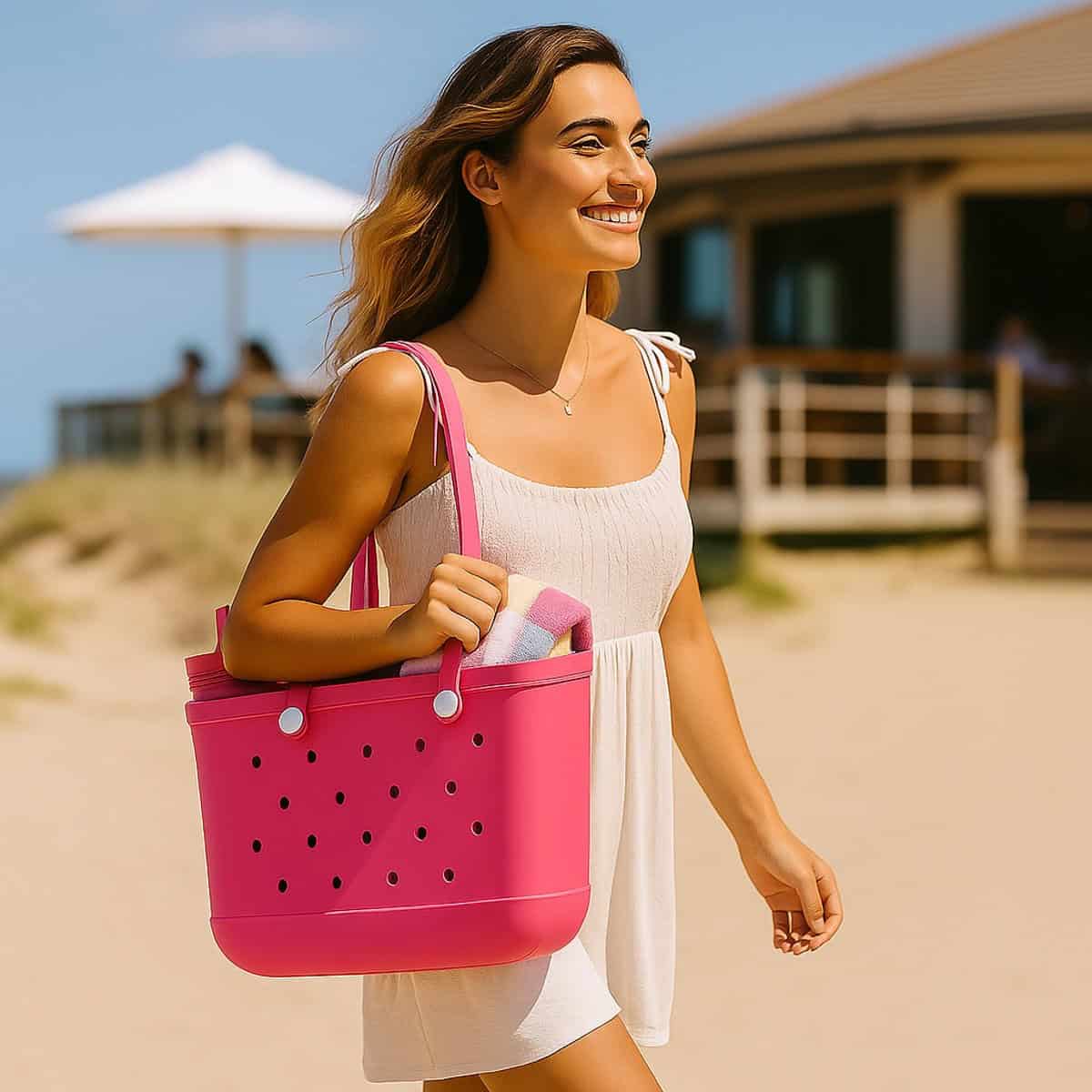 Sorprese Strandtas & Weekendtas - Donkerroze