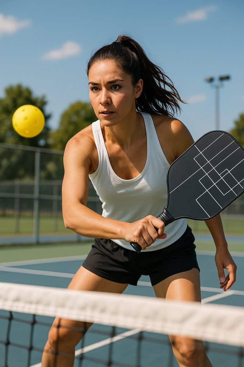 Pickleball Set - 2 Rackets & 4 Ballen - Carbon Fiberglass - Black Out - Zwart