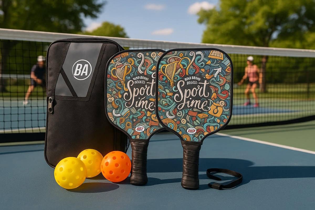Pickleball Set - 2 Rackets & 4 Ballen - Carbon Fiberglass - Fun Smash - Blauw