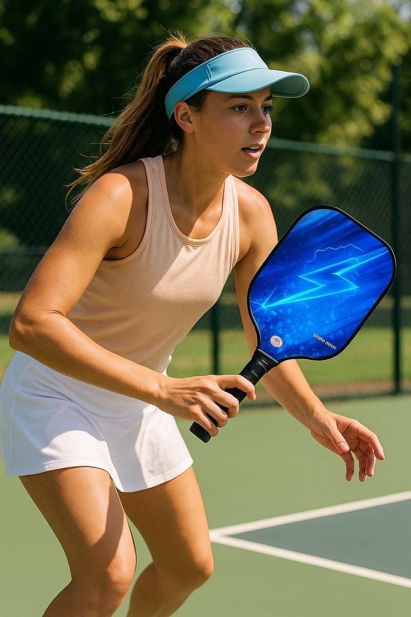 Pickleball Set - 2 Rackets & 4 Ballen - Carbon Fiberglass - Lightning Blauw