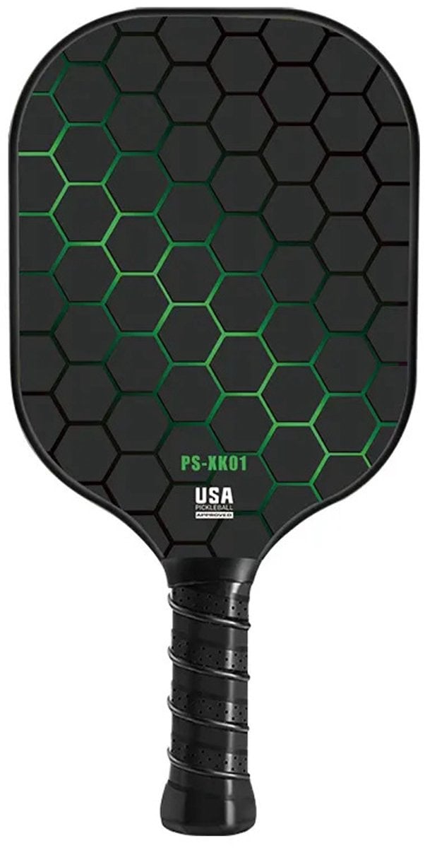 Pickleball Set - 2 Rackets & 4 Ballen - Carbon Fiberglass - Geel/Groen
