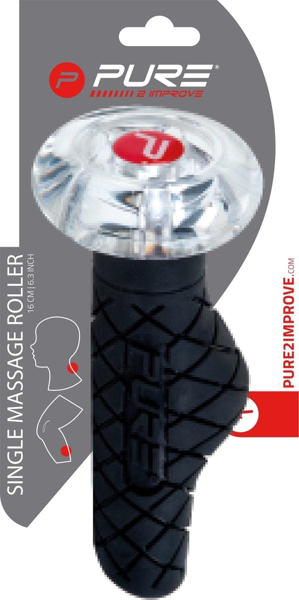 Pure2Improve - massage roller - trigger roller - 16 cm zwart
