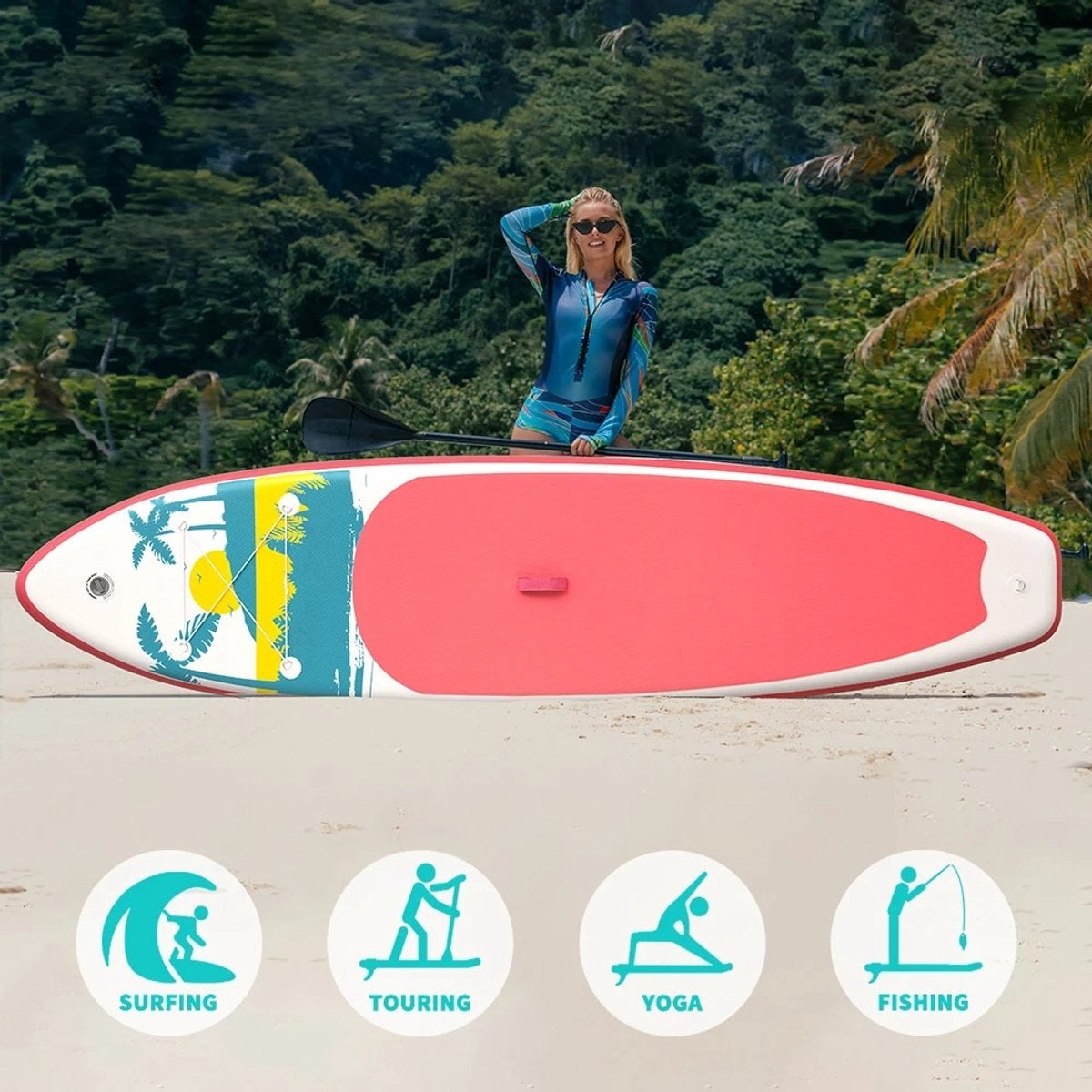 Best Active SUP Board XXL - Opblaasbaar Paddle Board - 335x84x15 cm - Roze - SUP Boards