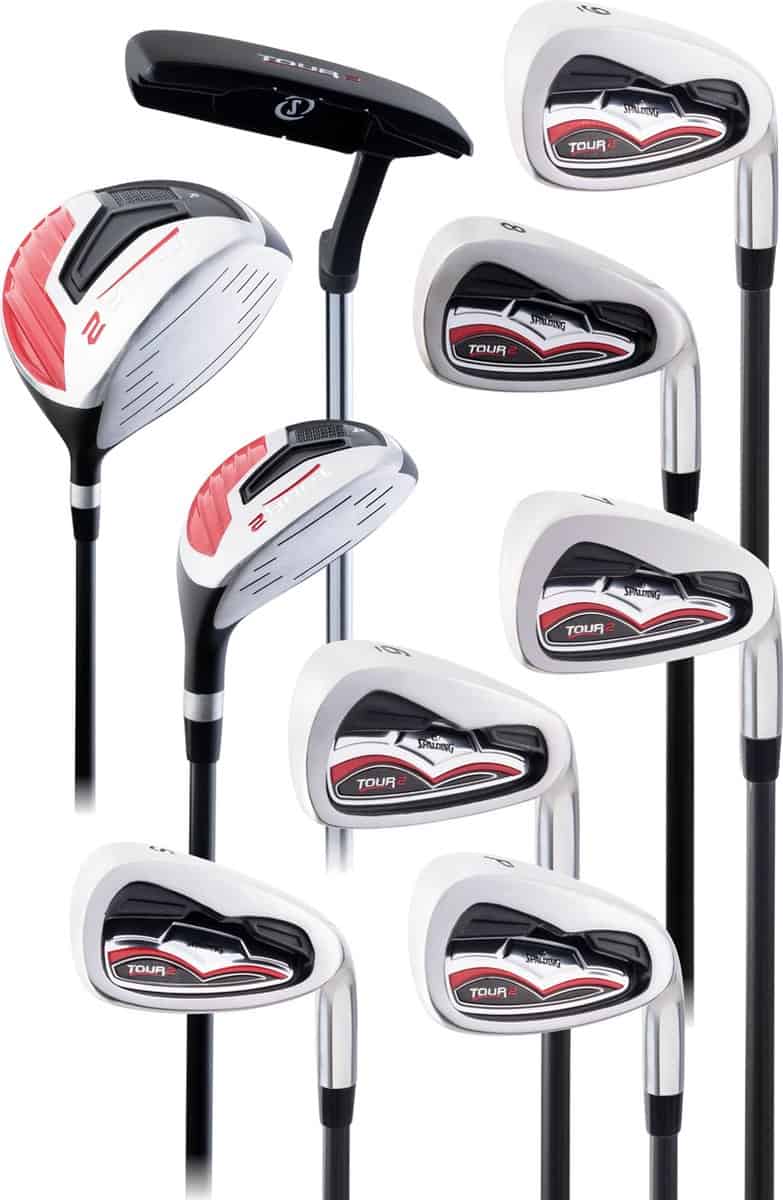 Spalding Tour 2 - 12-Delige Golfset Tour - Golfset Heren Graphite Rechtshandig - Zwart/Rood