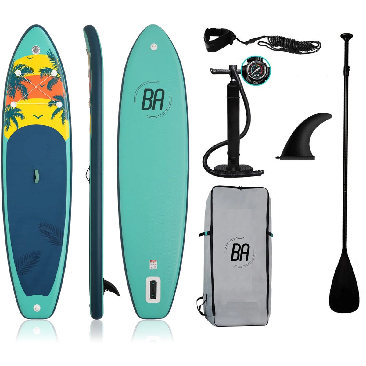 Best Active SUP Board XXL - Opblaasbaar Paddle Board - 335x84x15 cm - Aqua - SUP Boards