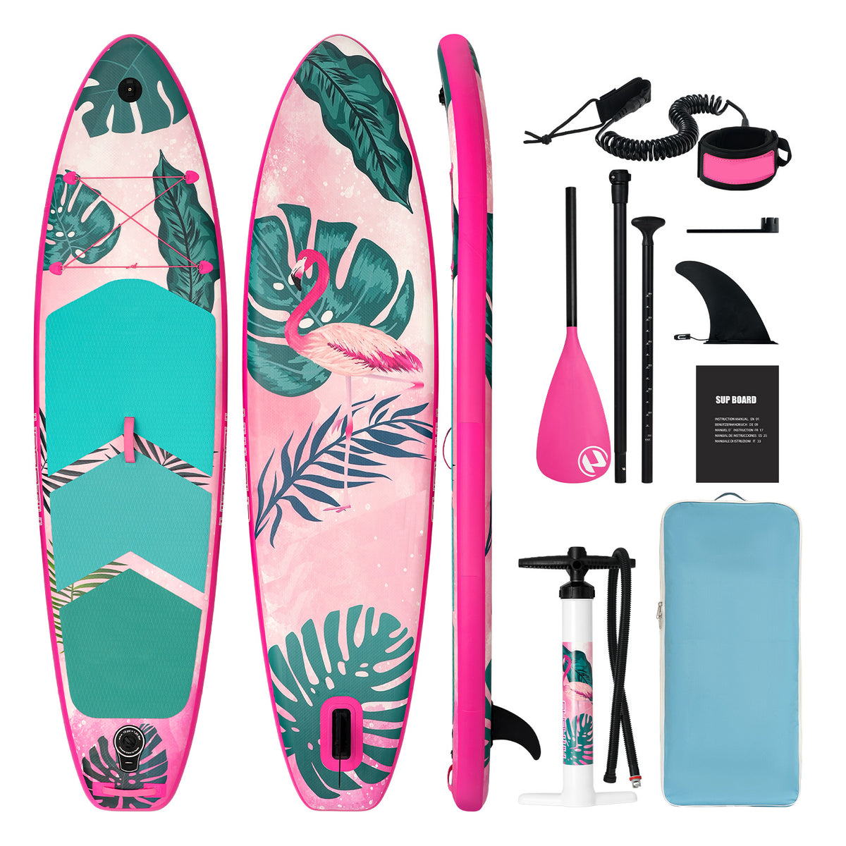 Best Active Tropical SUP Board - Opblaasbaar Paddle Board - 320x83x15 cm - Roze - SUP Boards