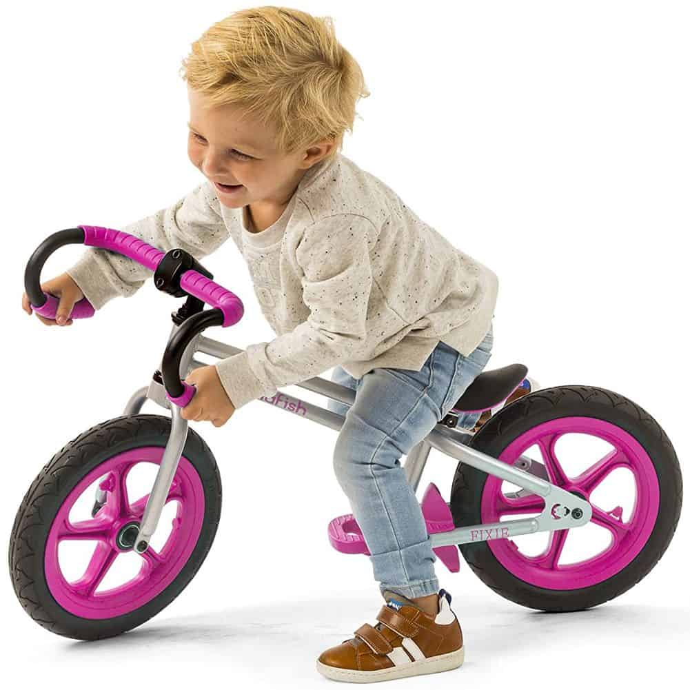 Chillafish Fixie - Loopfiets kinderen - ZilverRoze - 81 x 45-52 x 28 cm
