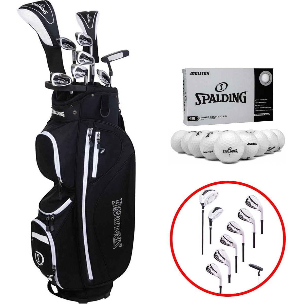 Spalding Tour 2 - 12-Delige Golfset Dames - Graphite Shafts - Rechtshandig - Inclusief 15 Golfballen