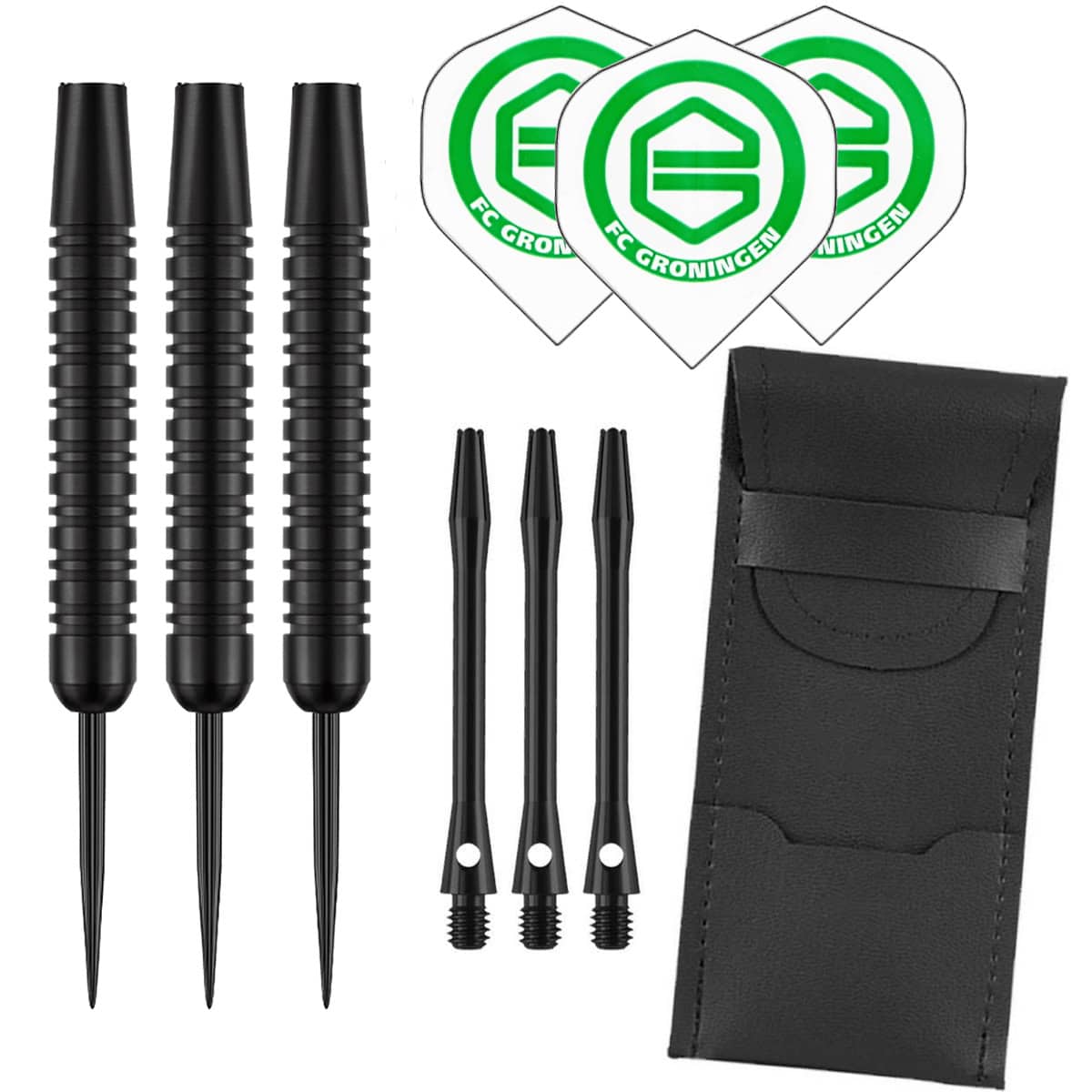 Dragon Darts Black - dartpijlen - FC Groningen - dart shafts - dart flights - 23 gram - dartspijlen - FC Groningen
