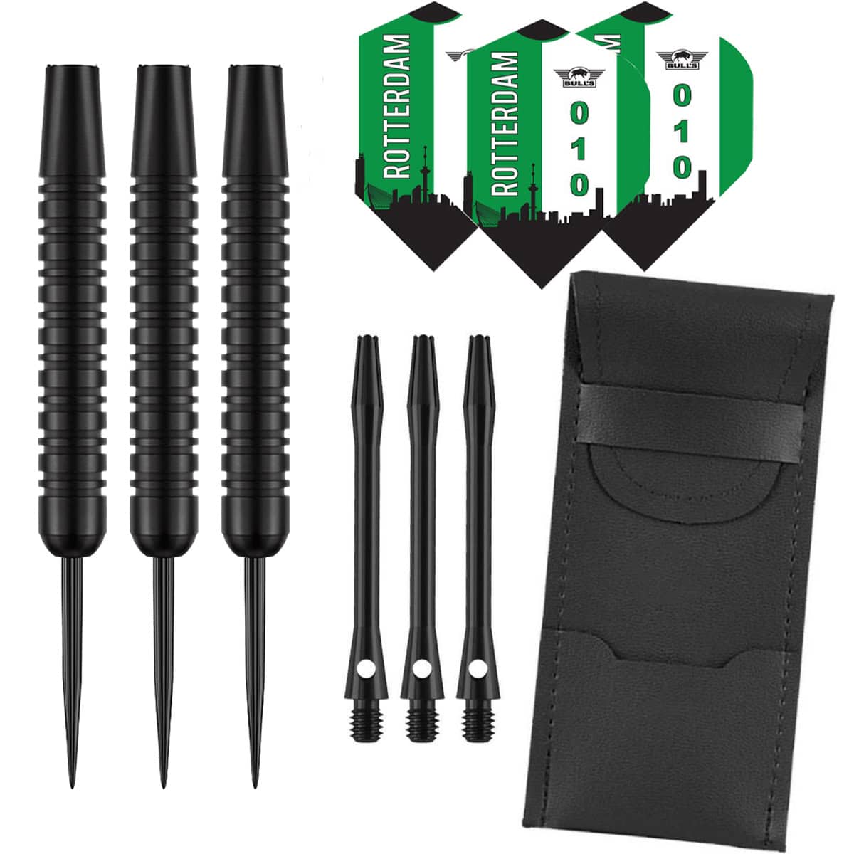Dragon Darts Black - dartpijlen - Feyenoord Uit - dart shafts - dart flights - 23 gram - dartspijlen - Feyenoord Uit