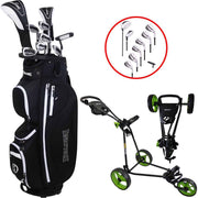 Spalding Tour 2 Complete Golfset met Golftrolley - Golfset Dames - Graphite - Rechtshandig - Grijs/Rood