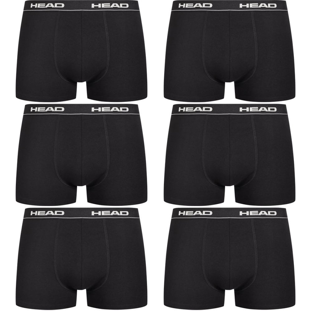 HEAD - boxershort heren - 6 stuks - zwart - Wit - M - Boxershorts heren