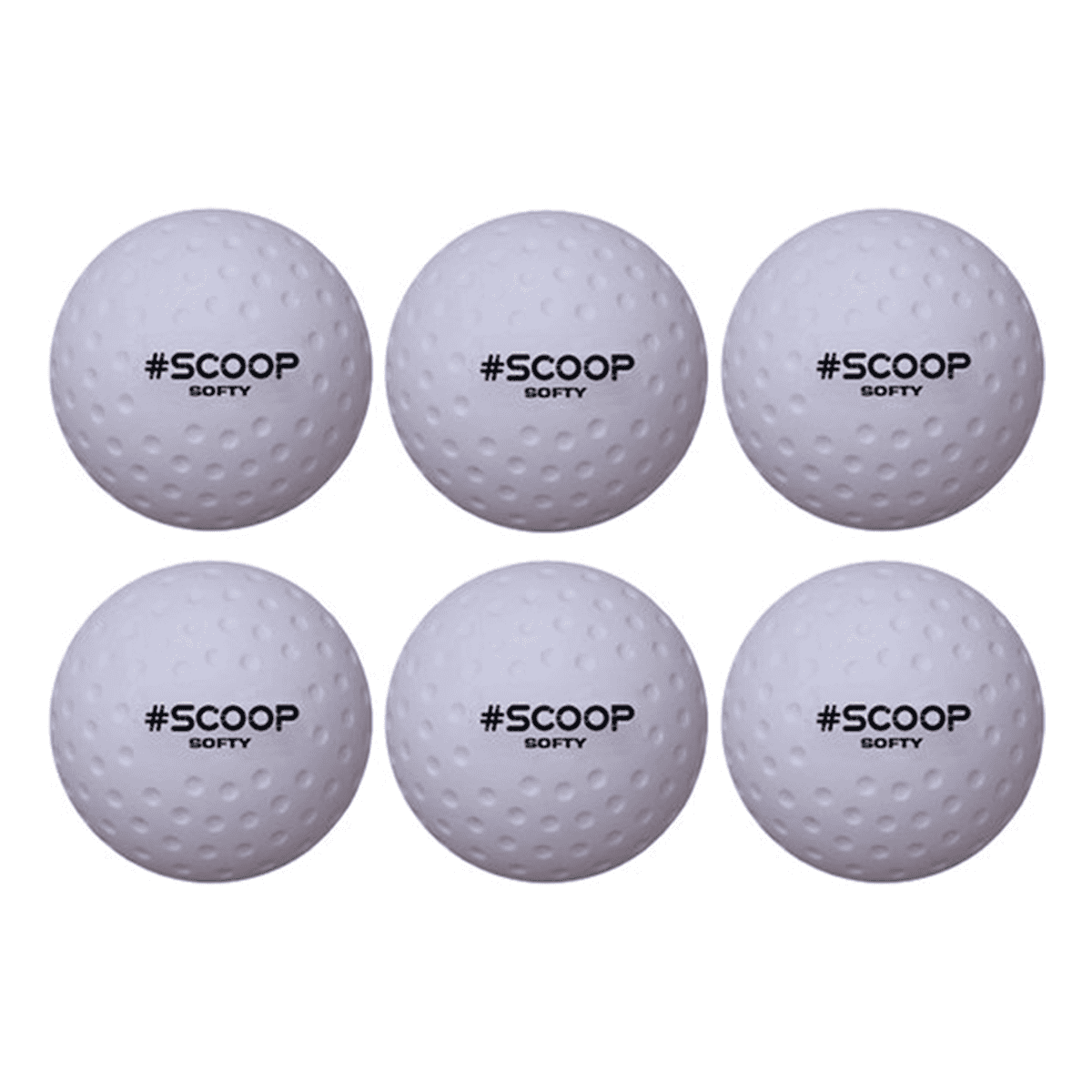 Scoop Softy Hockeybal - Wit - Set van 6 Hockeyballen
