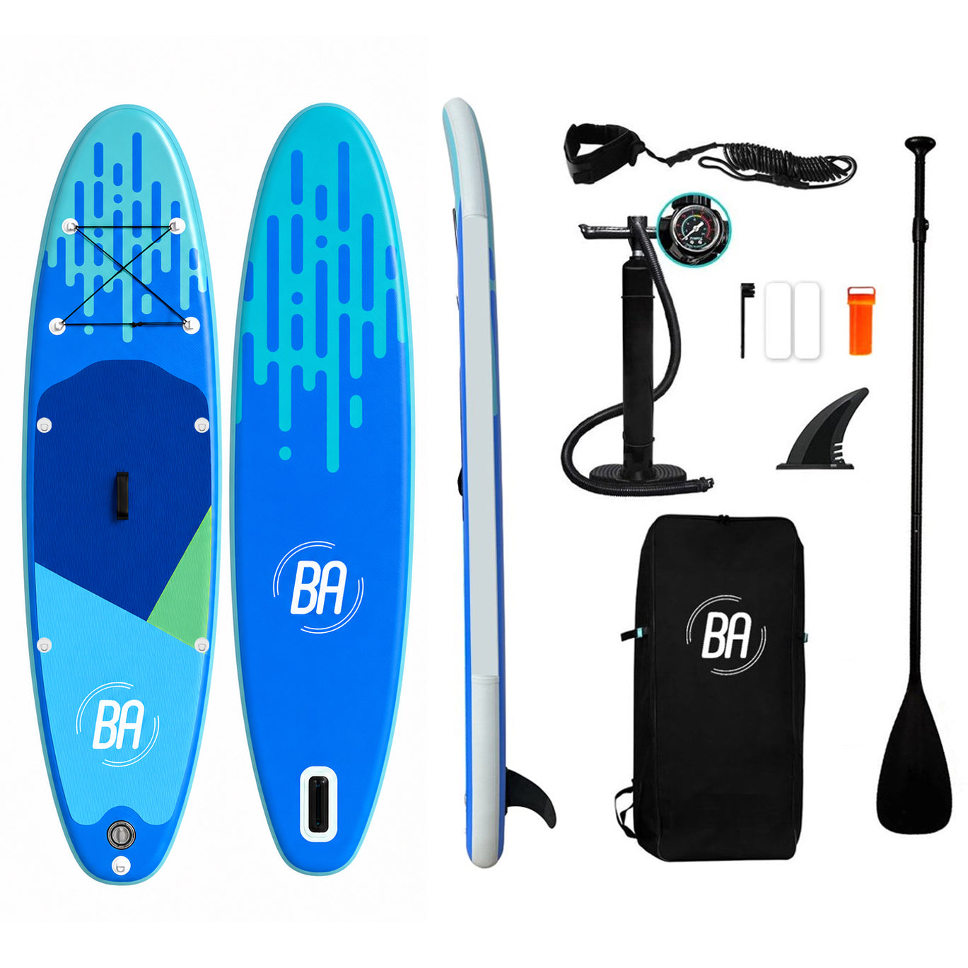 Best Active Horizon SUP Board - Opblaasbaar Paddle Board - 335x81x15 cm - Blauw/Groen - SUP Boards
